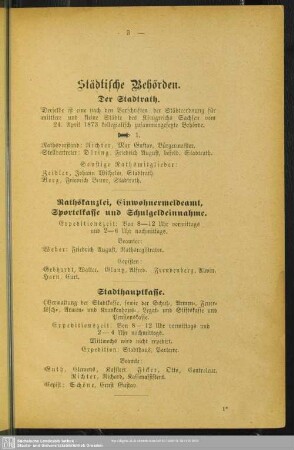 Behördenverzeichnis : Städtische Behörden