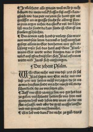 Der zehent Psalm. ||