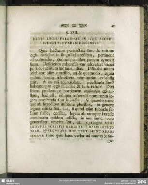 §. XVII. Ratio Legis Falcidiae In Iure Accrescendi Sectarum Dissensus