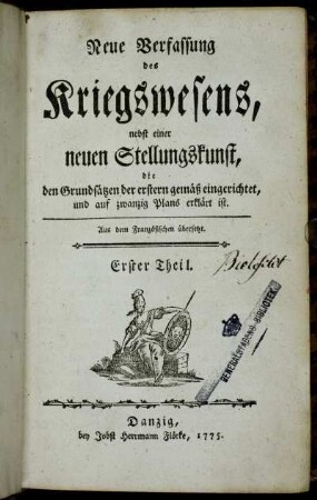 1: Neue Verfassung des Kriegswesens. Erster Theil