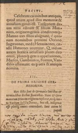 III. De Prima Origine Germanorum.