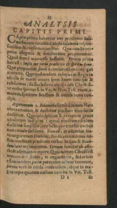 Analysis Capitis Primi.