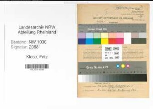 Entnazifizierung Fritz Klose , geb. 13.07.1899 (Ingenieur)