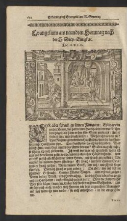 Evangelium am neundten Sonntag nach der H. Drey-Einigkeit. ...