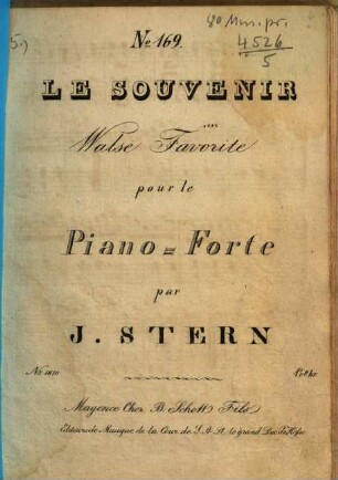 Le souvenir : walse favorite ; pour le piano-forte