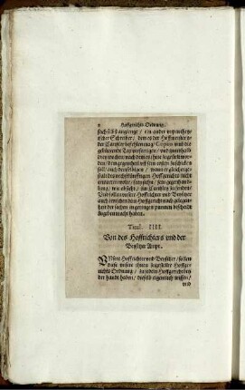 Titul. IIII. Von des Hoffrichters und der Beysitzer Ampt
