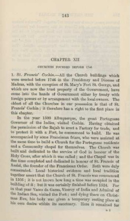 Chapter XII. Churches founded before 1746
