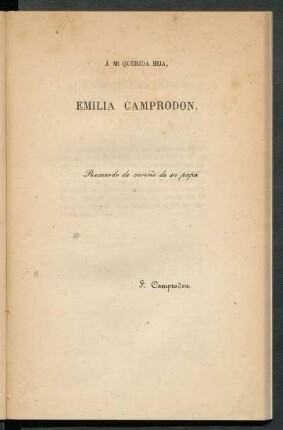 [Dedicatoria] A mi querida hija Emilia Camprodón