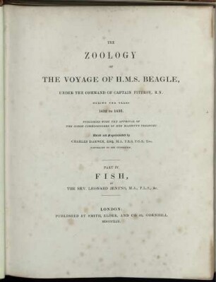Part IV: The Zoology Of The Voyage Of H.M.S. Beagle, Under The Command Of Captain Fitzroy, R.N. During The Years 1832 To 1836. Part IV