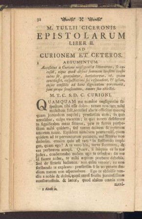 Liber II. Ad Curionem Et Ceteros