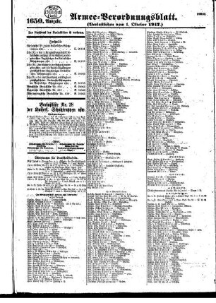 1650. Ausgabe. Montag, 1. Oktober 1917