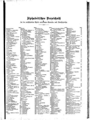 Alphabetisches Verzeichniß der im vorstehenden Theile vertretenen Erwerbs= und Berufszweige