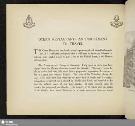 Ocean restaurants an inducement to travel