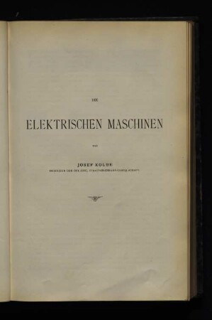 Die Elektrischen Maschinen