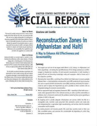 Reconstruction zones in Afghanistan and Haiti : a way to enhance aid effectiveness and accountability