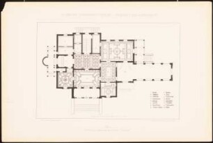 Villa: Grundriss EG (aus: Baukunst der Renaissance, Entwürfe von Studirenden unter Leitung von J. C. Raschdorff, II. Jahrgang, Berlin 1881)