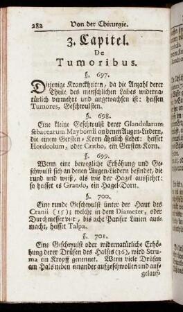 3. Capitel. De Tumoribus.