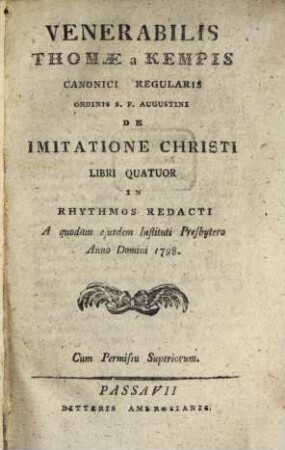 De Imitatione Christi