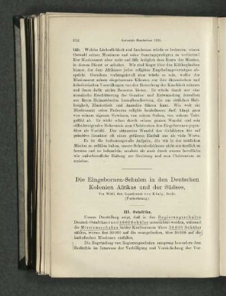 Die Eingebornen-Schulen in den Deutschen Kolonien Afrikas und der Südsee.