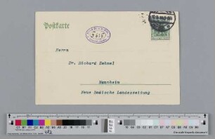 Postkarte an Richard Dehmel