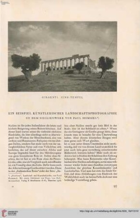 42: Ein Beispiel künstlerischer Landschaftsphotographie : zu dem Sizilienwerk von Paul Hommel