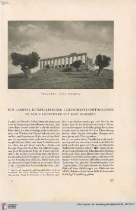 42: Ein Beispiel künstlerischer Landschaftsphotographie : zu dem Sizilienwerk von Paul Hommel