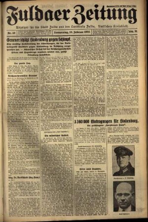Erste Ausgabe vom Donnerstag, den 25. Februar 1932.