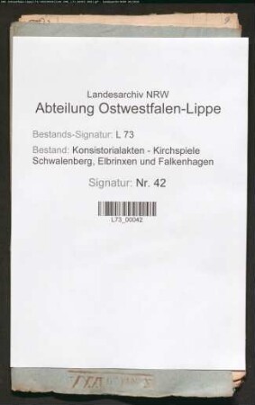 Einkünfte des Küsters, Generalia (Verzeichnisse)