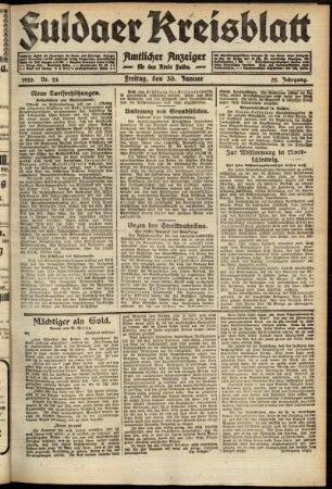 Ausgabe vom Freitag, den 30. Januar 1920.