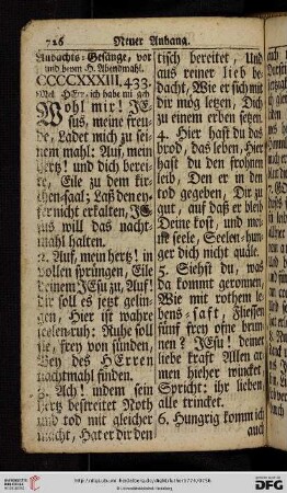 Andachts= Gesaenge, vor und beym H. Abendmahl
