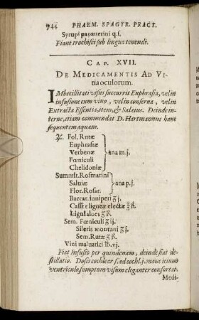 Cap. XVII. De Medicamentis Ad Vitia oculorum.