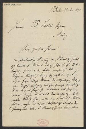 Brief an B. Schott's Söhne : 23.05.1894