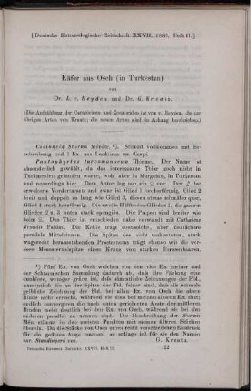 Käfer aus Osch (in Turkestan)