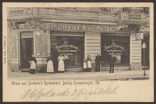 Ansichtskarte "Bochow’s Restaurant", Kreuzbergstraße 50