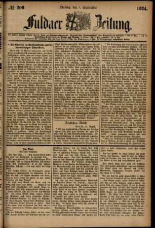 Ausgabe vom Montag, den 01. September 1884.