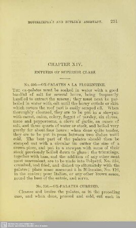 Chapter XIV. Entrees of superior class
