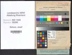 Entnazifizierung Josef Schurz , geb. 31.03.1911 (Angestellter)