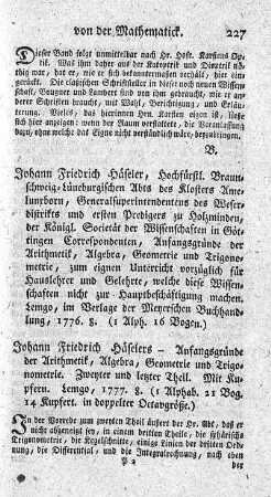 Anfangsgründe der Arithmetik, Algebra, Geometrie und Trigonometrie. T.1.2.