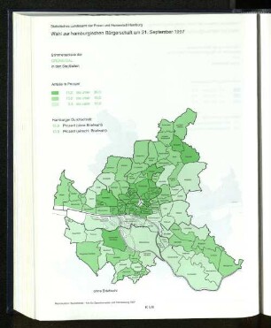 Stimmanteile der GRÜNEN/GAL in den Stadtteilen