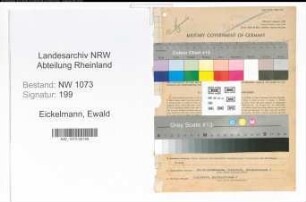 Entnazifizierung Ewald Eickelmann , geb. 28.02.1900 (Mitinhaber)
