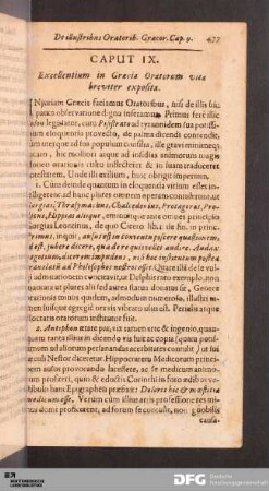 Caput IX. Excellentium in Græcia Oratorum vita breviter exposita