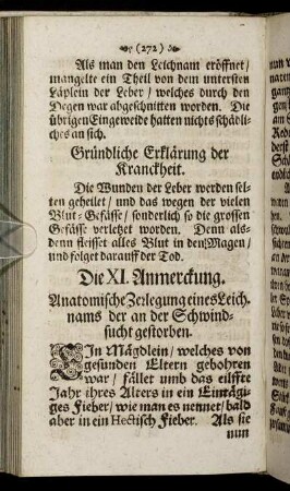 Die XI. Anmerckung. - Die XX. Anmerckung.