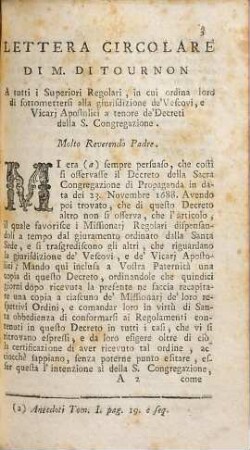 Memorie storiche della legazione e morte dell'eminentiss. Monsignor Cardinale di Tournon ..., 2