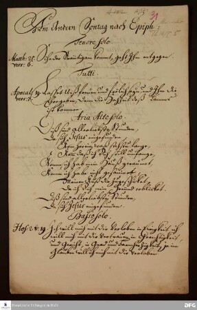 Liedtext für die Predigt August Hermann Franckes am 16.01.1718 im Ulmer Münster.