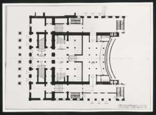 Nationaltheater, München Wiederaufbau: Grundriss Garderobe / Entwurf Vorschlag Präsident Prof. Ersterer