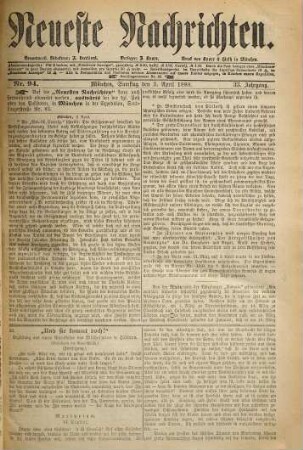 Neueste Nachrichten. 1880 = Jg. 33, 4 - 6