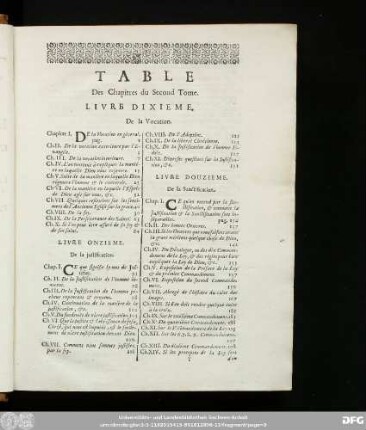 Table Des Chapitres du Second Tome.