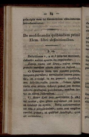 De modificandis quibusdam primi Elem. Libri definitionibus.