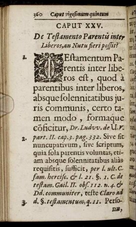 Caput XXV. De Testamento Parentis inter Liberos, an Nutu fieri possit?