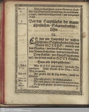Von den Hauptstücken der waren, Christlichen, Seligmachenden Lehre